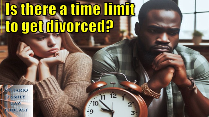 Angry couple with ticking clock waiting for divorce